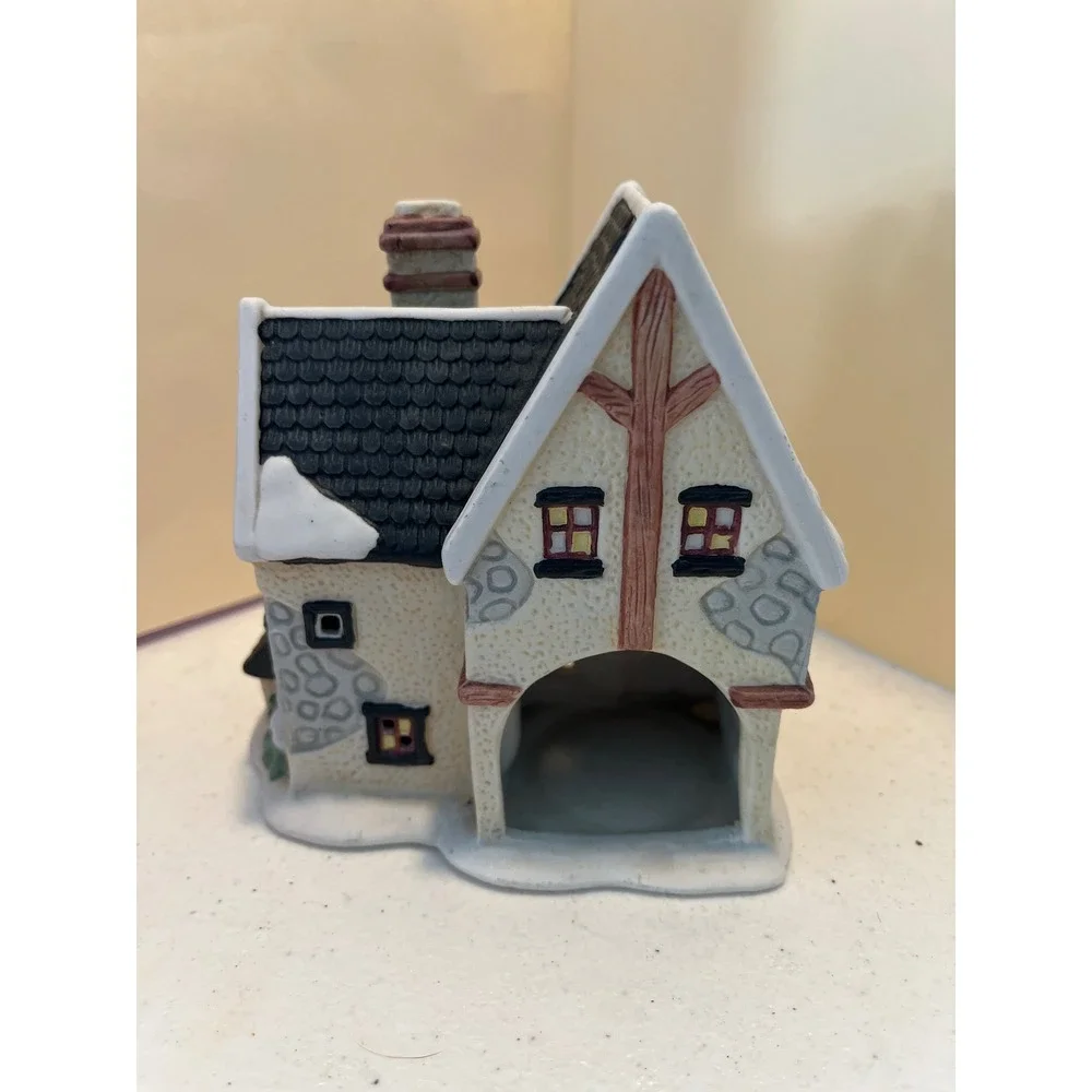 Ceramic Christmas Village Sweet Shop Tudor Style Holiday Decor Building